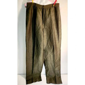 Valerie Stevens Linen Green Dress Pants Size 10 Fully Lined